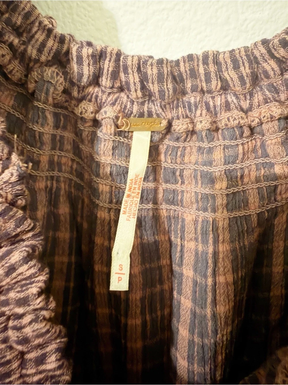 Free People Mila Mini Dress Plaid Size Small S